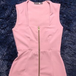 Boohoo Midi Zipper Bodycon Dress